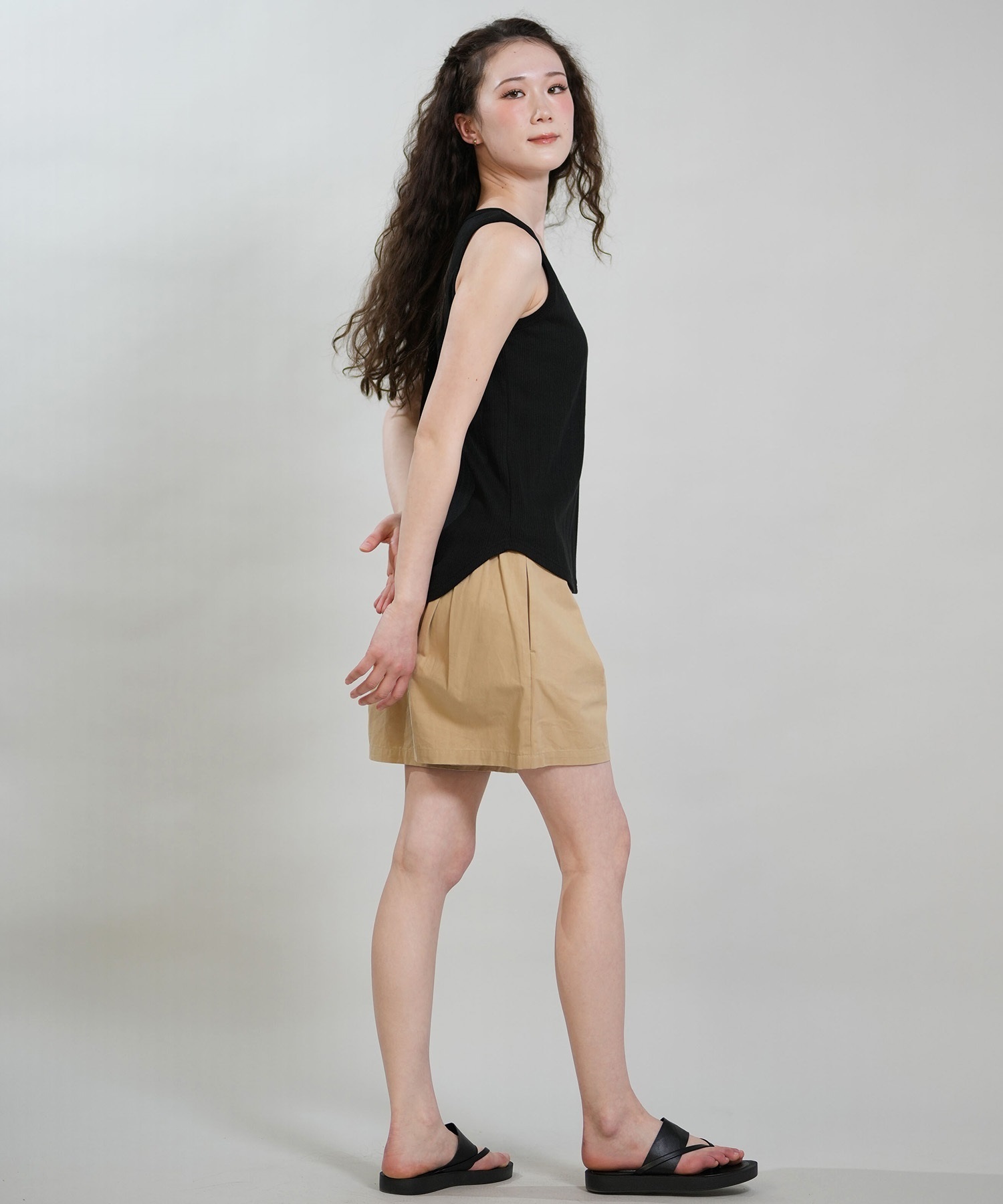 RIKKA FEMME リッカファム タンクトップ レディース リブ 切り替え RF6S-2302(BEG-FREE)