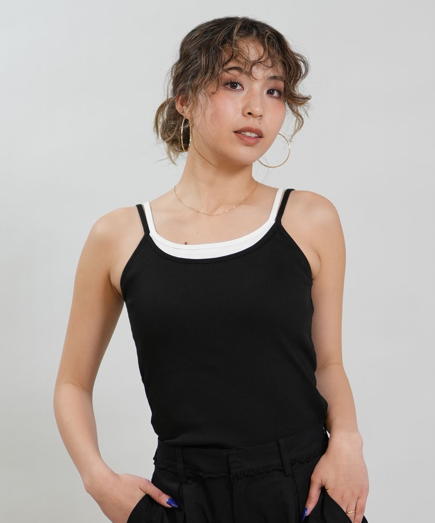 RIKKA FEMME リッカファム キャミソール レディース カップ付き リブ