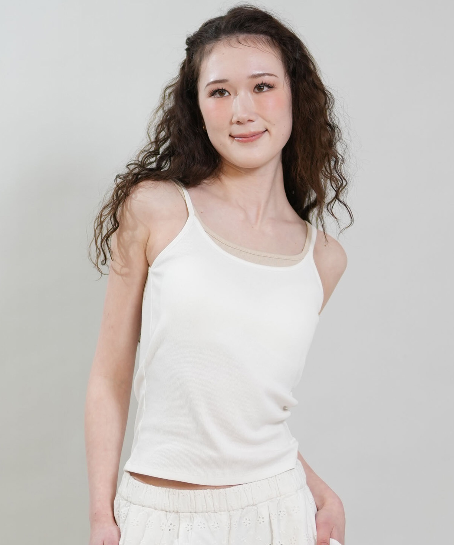 RIKKA FEMME リッカファム キャミソール レディース カップ付き リブ