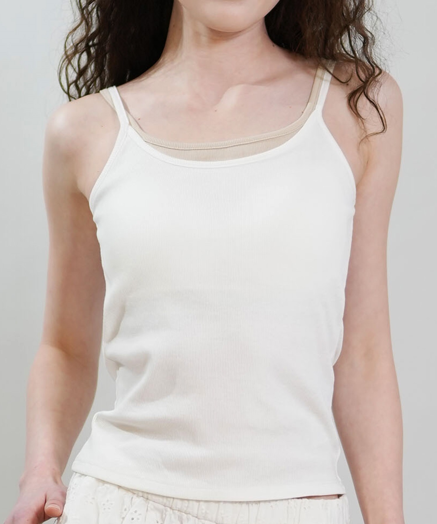 RIKKA FEMME リッカファム キャミソール レディース カップ付き リブ