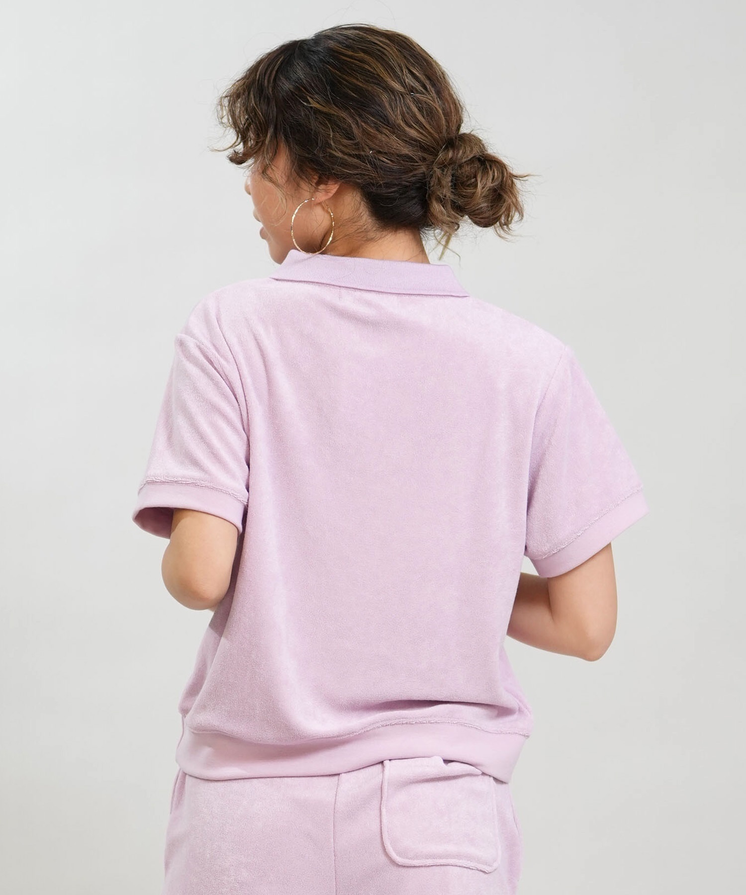 RIKKA FEMME リッカファム 半袖 ポロシャツ レディース パイル生地 吸水速乾 UVカット セットアップ対応 RF6S-2501(GRY-FREE)