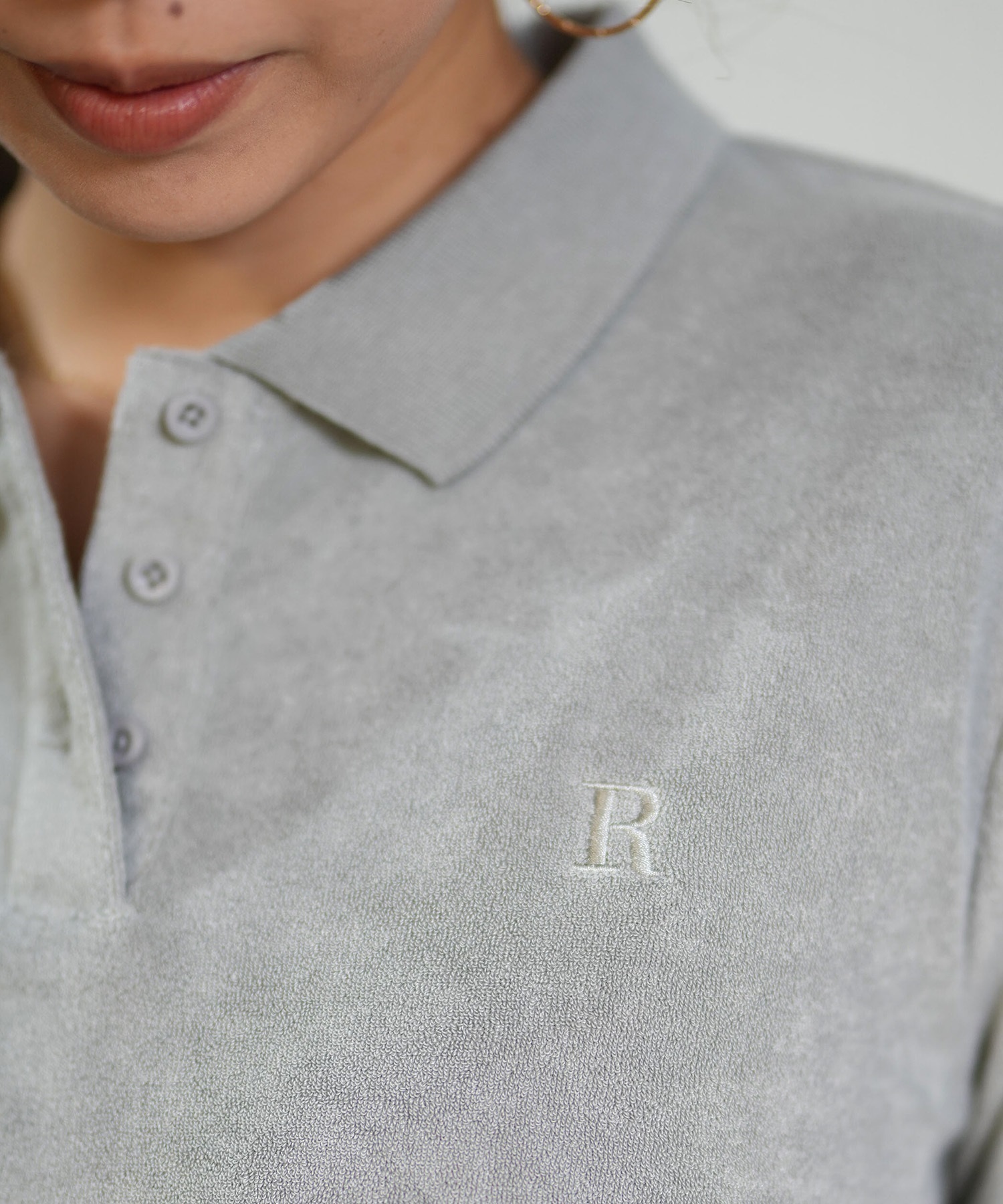 RIKKA FEMME リッカファム 半袖 ポロシャツ レディース パイル生地 吸水速乾 UVカット セットアップ対応 RF6S-2501(GRY-FREE)