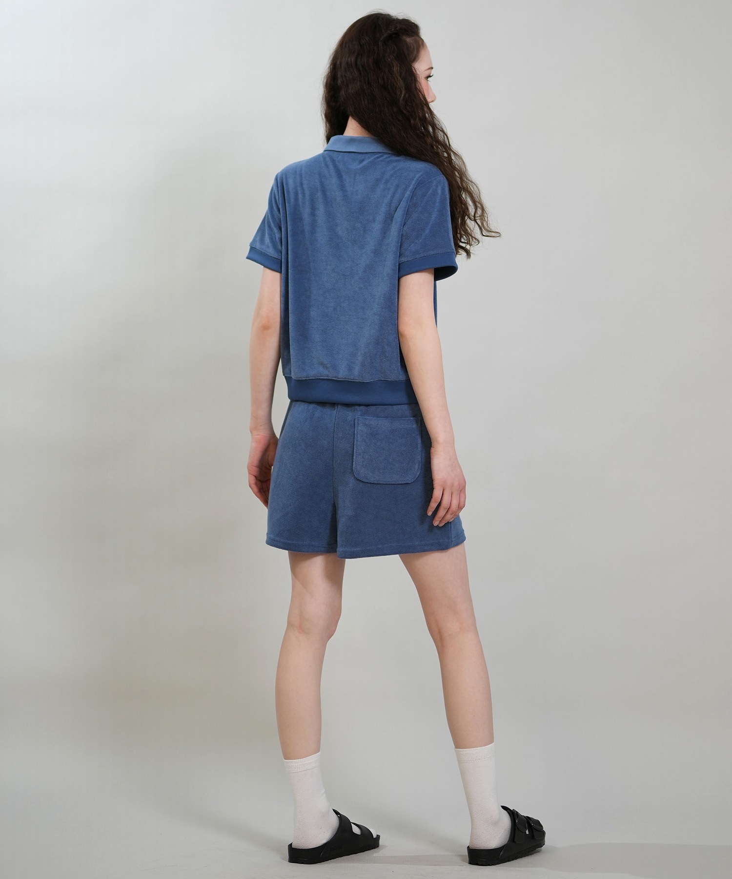 RIKKA FEMME リッカファム 半袖 ポロシャツ レディース パイル生地 吸水速乾 UVカット セットアップ対応 RF6S-2501(GRY-FREE)