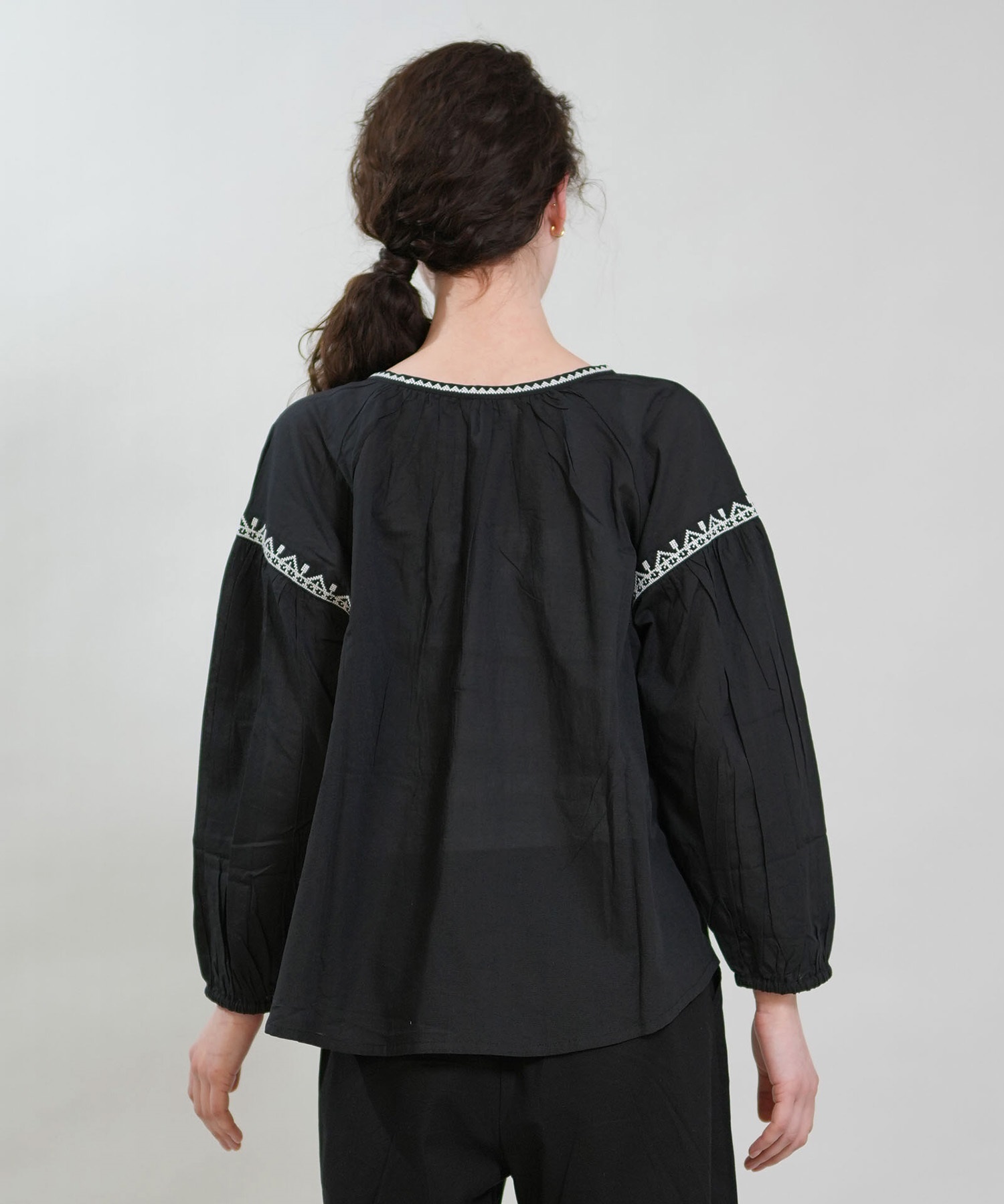 RIKKA FEMME リッカファム 長袖 シャツ レディース ブラウス 刺繍