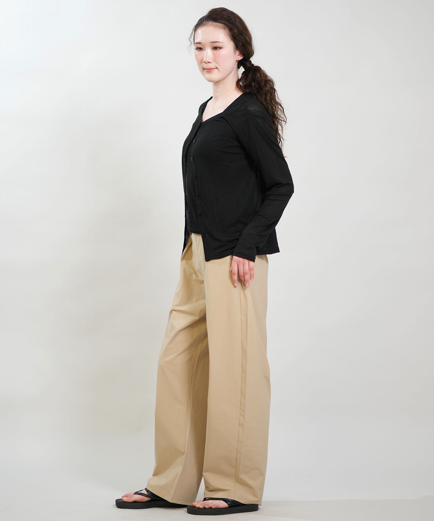 RIKKA FEMME リッカファム アンサンブル レディース 長袖 カーディガン タンクトップ 2点セット RF6S-2602(BLK-FREE)