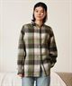RIKKA FEMME リッカファム 長袖 シャツ レディース チェック柄 ネルシャツ ウエストリボン RF6F-2602(KHA-FREE)