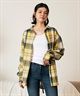RIKKA FEMME リッカファム 長袖 シャツ レディース チェック柄 ネルシャツ ウエストリボン RF6F-2602(KHA-FREE)