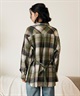 RIKKA FEMME リッカファム 長袖 シャツ レディース チェック柄 ネルシャツ ウエストリボン RF6F-2602(KHA-FREE)