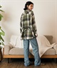 RIKKA FEMME リッカファム 長袖 シャツ レディース チェック柄 ネルシャツ ウエストリボン RF6F-2602(KHA-FREE)