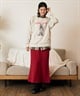 RIKKA FEMME リッカファム 長袖 シャツ レディース チェック柄 ネルシャツ ウエストリボン RF6F-2602(KHA-FREE)