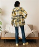 RIKKA FEMME リッカファム 長袖 シャツ レディース チェック柄 ネルシャツ ウエストリボン RF6F-2602(KHA-FREE)