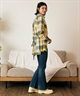 RIKKA FEMME リッカファム 長袖 シャツ レディース チェック柄 ネルシャツ ウエストリボン RF6F-2602(KHA-FREE)