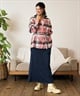 RIKKA FEMME リッカファム 長袖 シャツ レディース チェック柄 ネルシャツ ウエストリボン RF6F-2602(KHA-FREE)