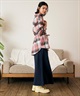 RIKKA FEMME リッカファム 長袖 シャツ レディース チェック柄 ネルシャツ ウエストリボン RF6F-2602(KHA-FREE)