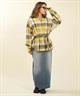 RIKKA FEMME リッカファム 長袖 シャツ レディース チェック柄 ネルシャツ ウエストリボン RF6F-2602(KHA-FREE)