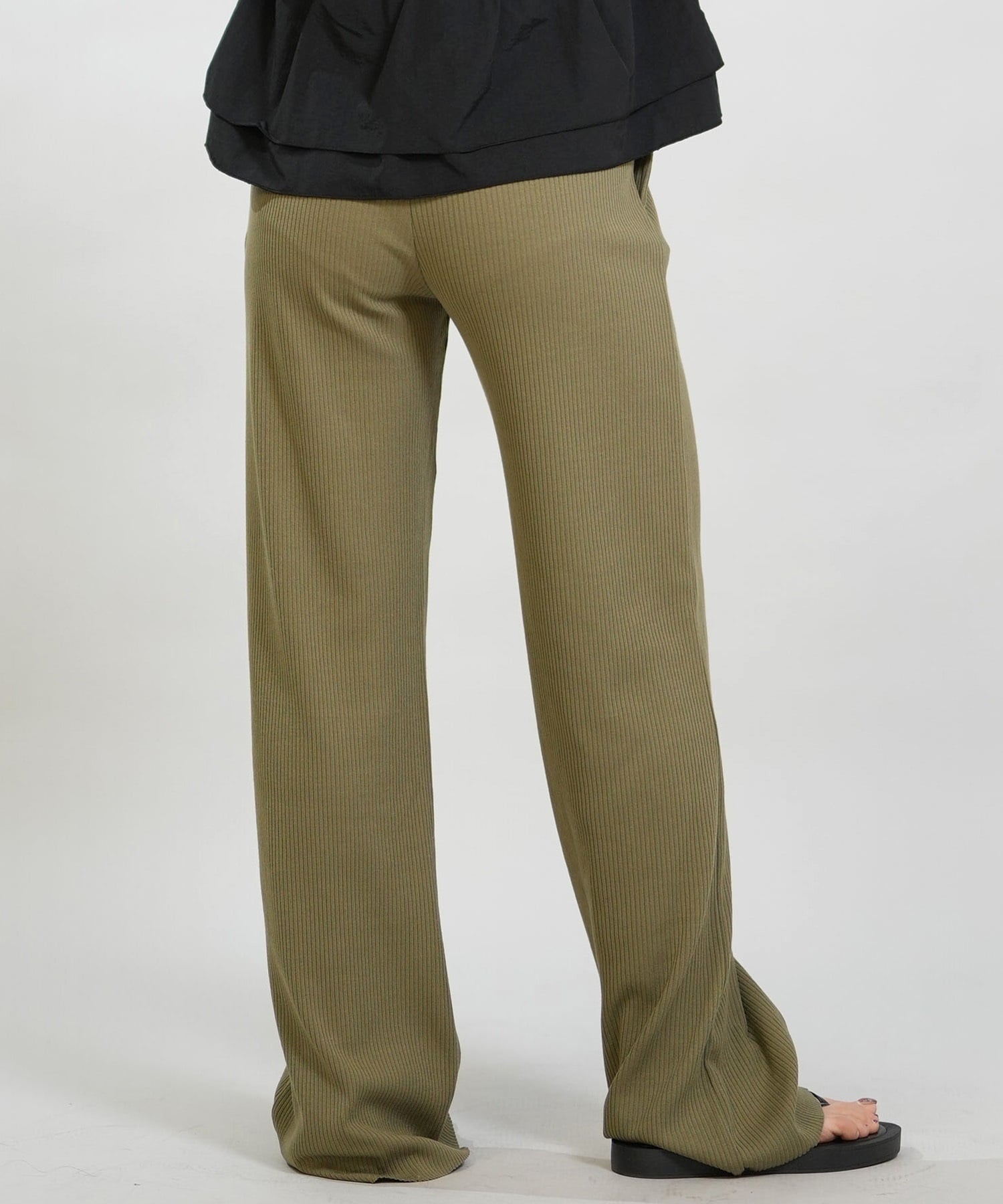 RIKKA FEMME リッカファム ロングパンツ レディース リブパンツ フレア RF6S-3105(BLK-FREE)