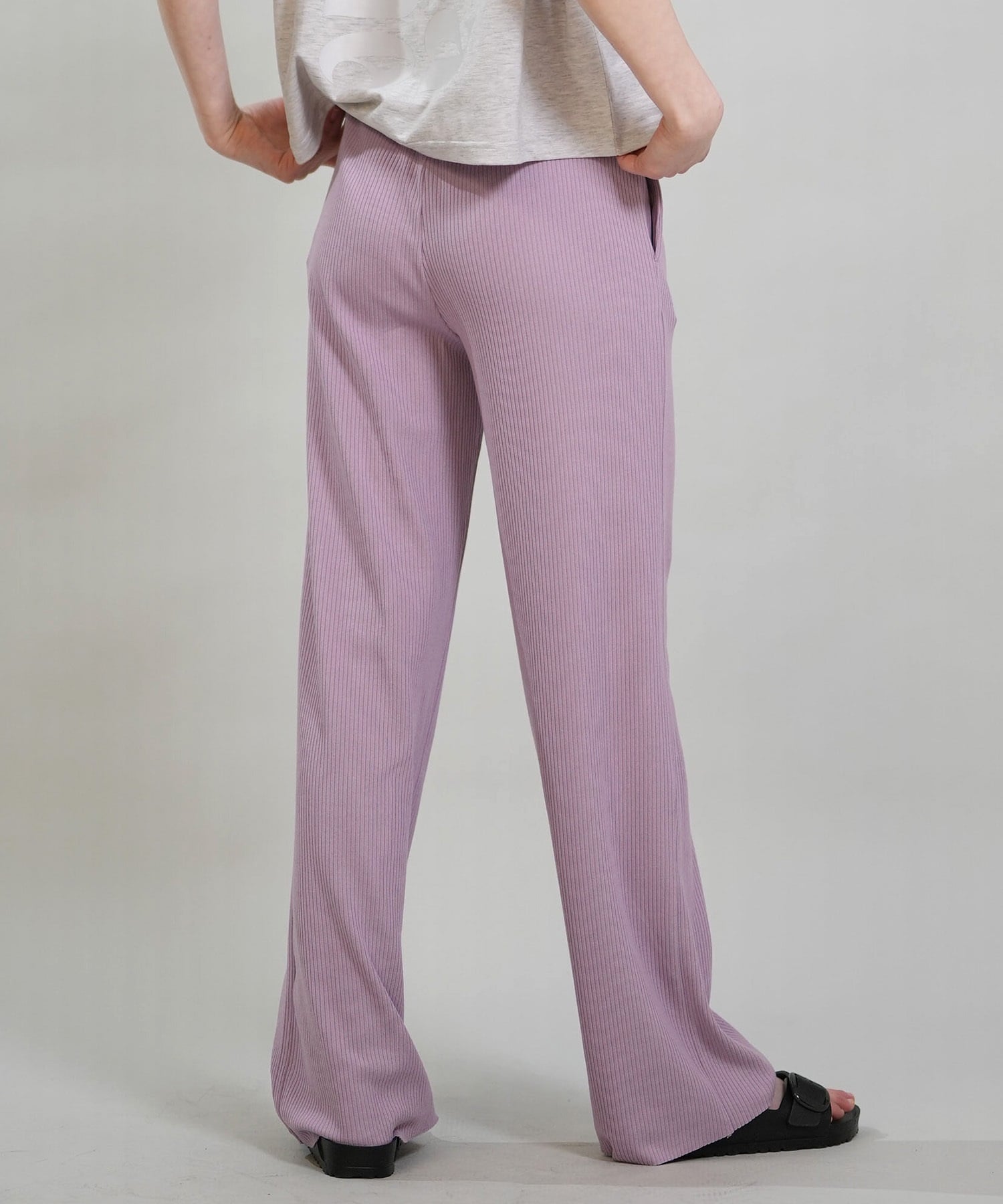 RIKKA FEMME リッカファム ロングパンツ レディース リブパンツ フレア RF6S-3105(BLK-FREE)