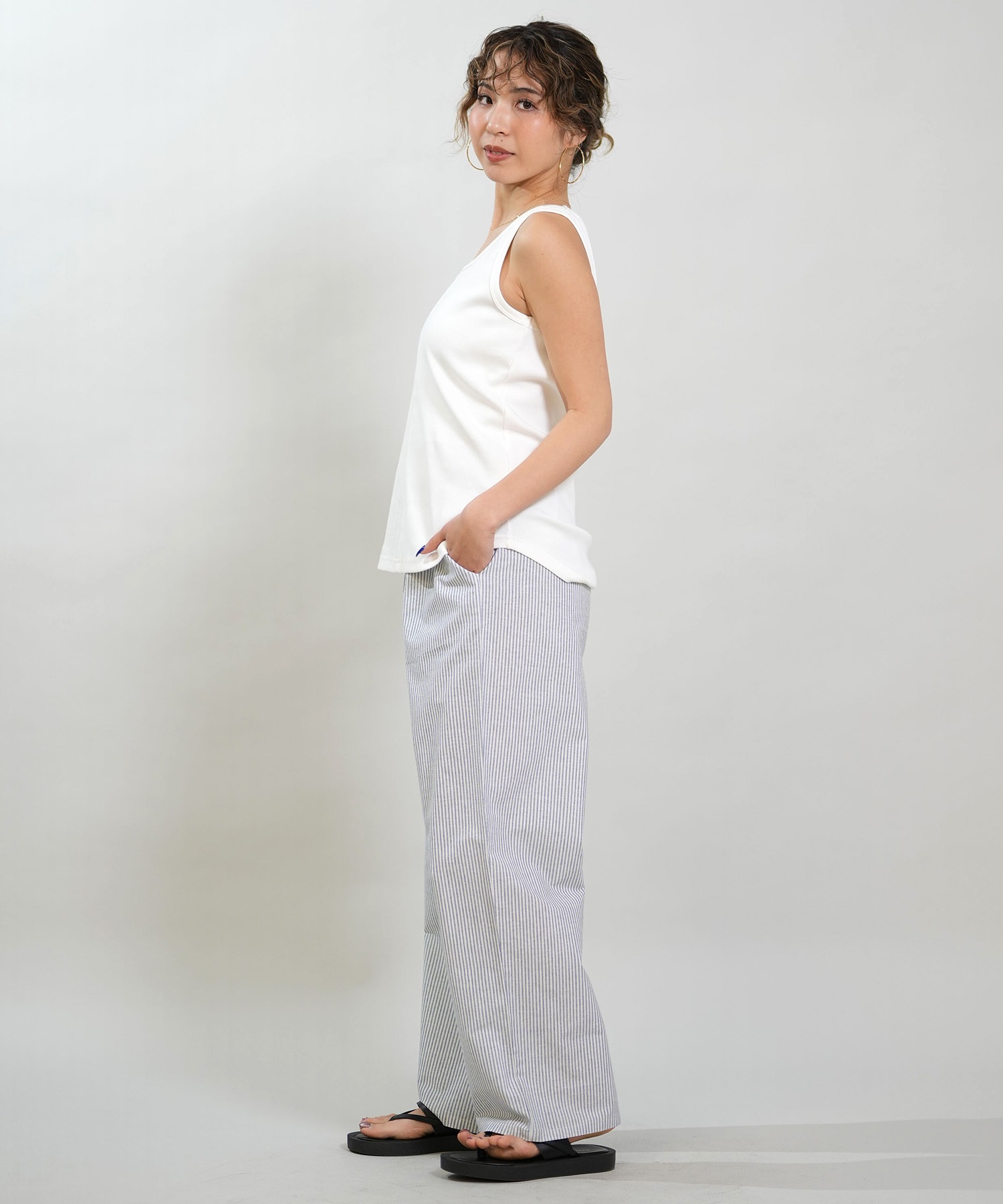 RIKKA FEMME リッカファム ロングパンツ レディース イージーパンツ RF6S-3102(WT/GY-FREE)