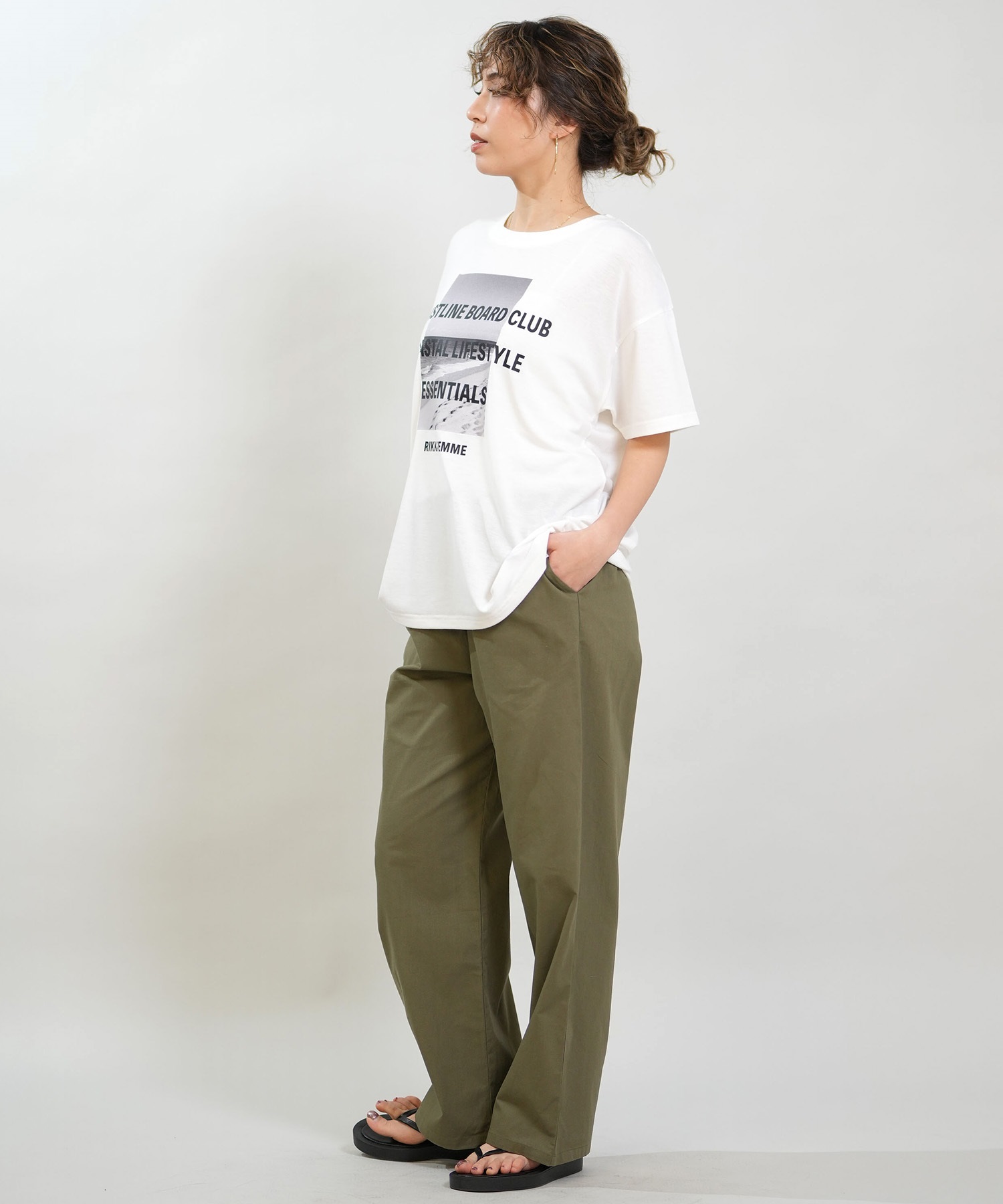 RIKKA FEMME リッカファム ロングパンツ レディース イージーパンツ RF6S-3102(WT/GY-FREE)