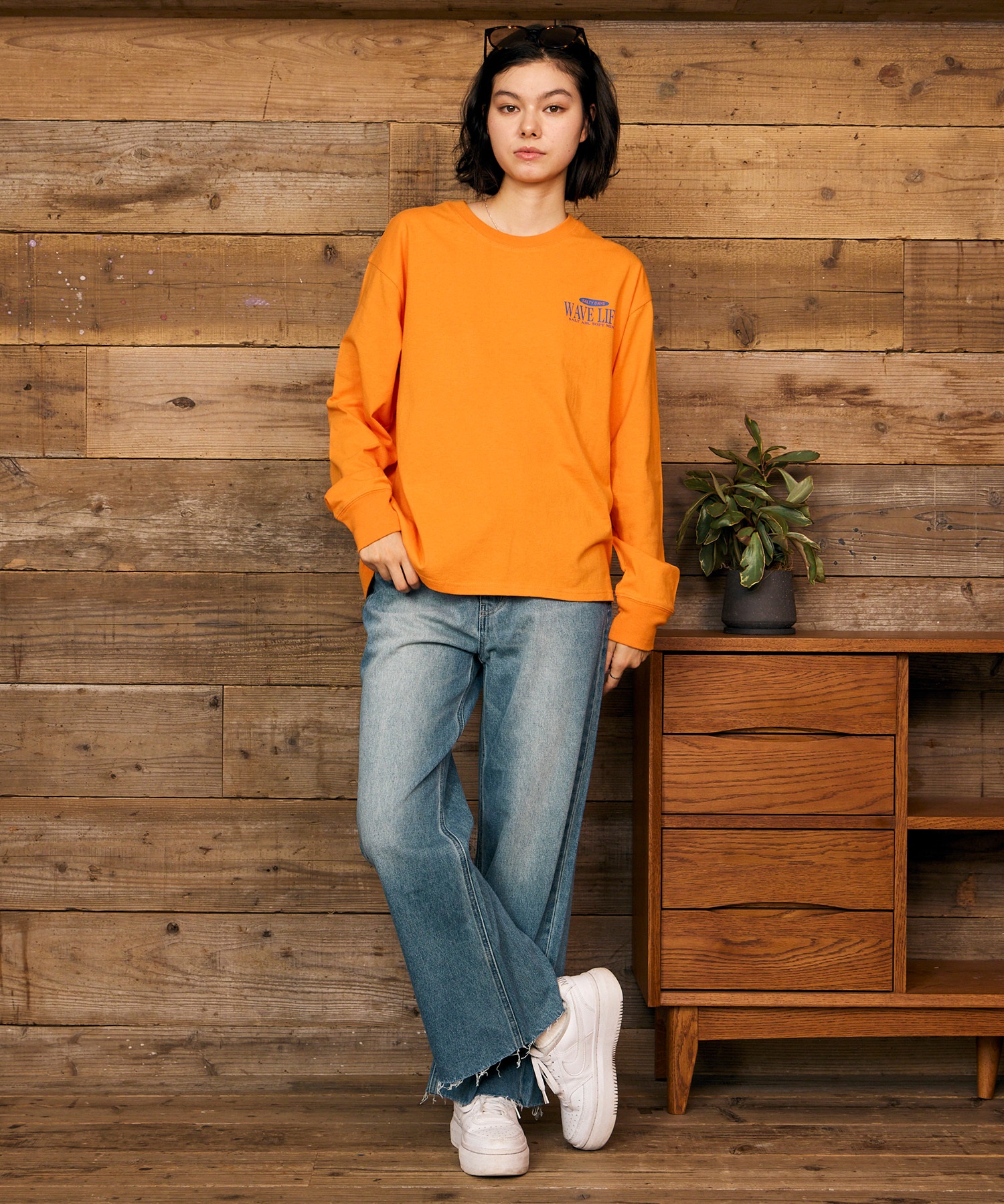 RIKKA FEMME リッカファム ロングパンツ レディース デニム パンツ Gパン フリンジフレアデニム RF6F-3102(WHT-SM)