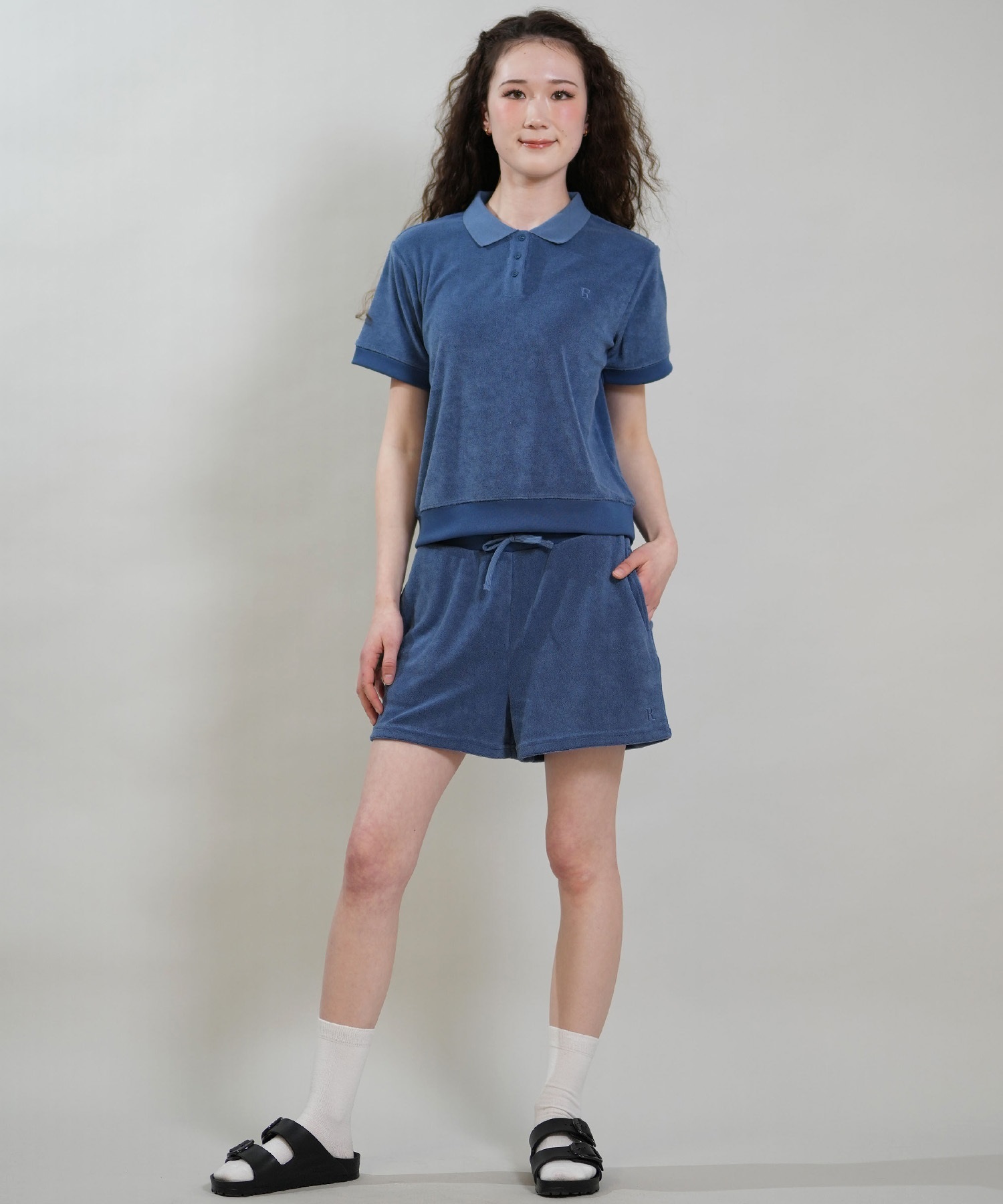 RIKKA FEMME リッカファム ハーフパンツ ショートパンツ レディース パイルショーツ セットアップ対応 RF6S-3304(BLU-FREE)