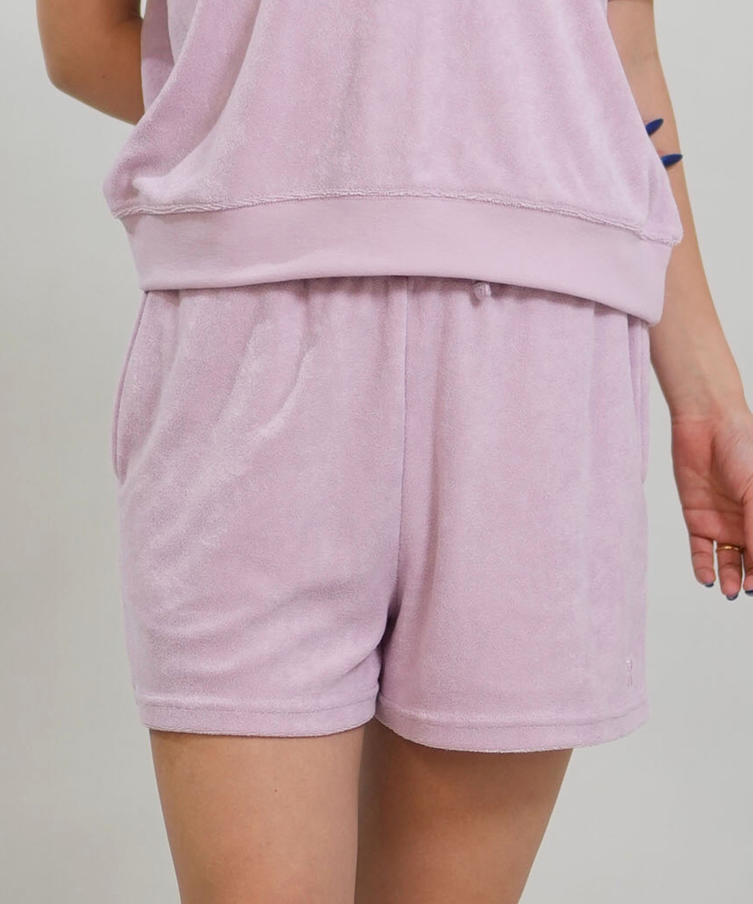 RIKKA FEMME リッカファム ハーフパンツ ショートパンツ レディース パイルショーツ セットアップ対応 RF6S-3304(BLU-FREE)