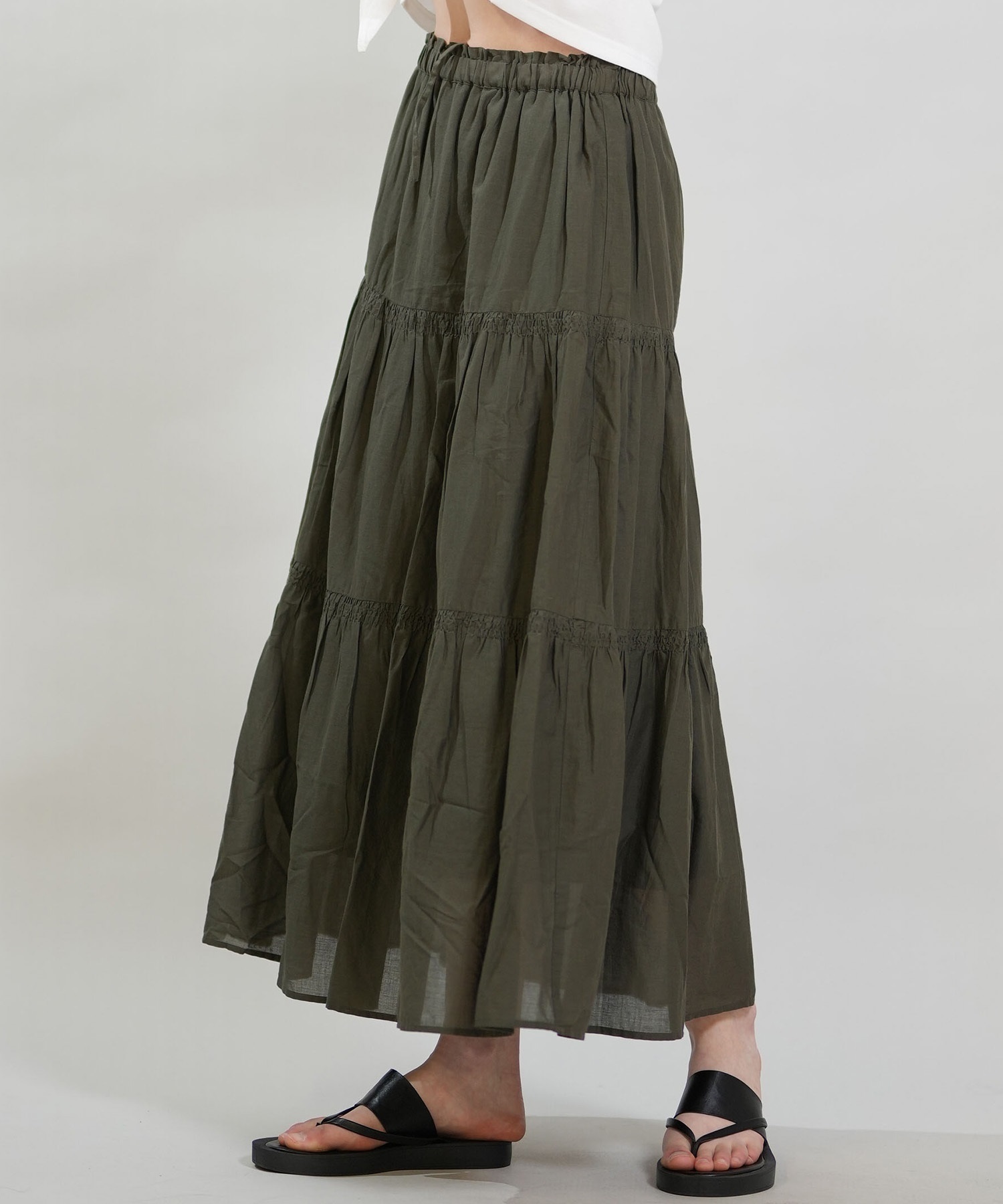 RIKKA FEMME リッカファム スカート レディース ロングスカート ティアードスカート RF6S-3501(KHA-FREE)