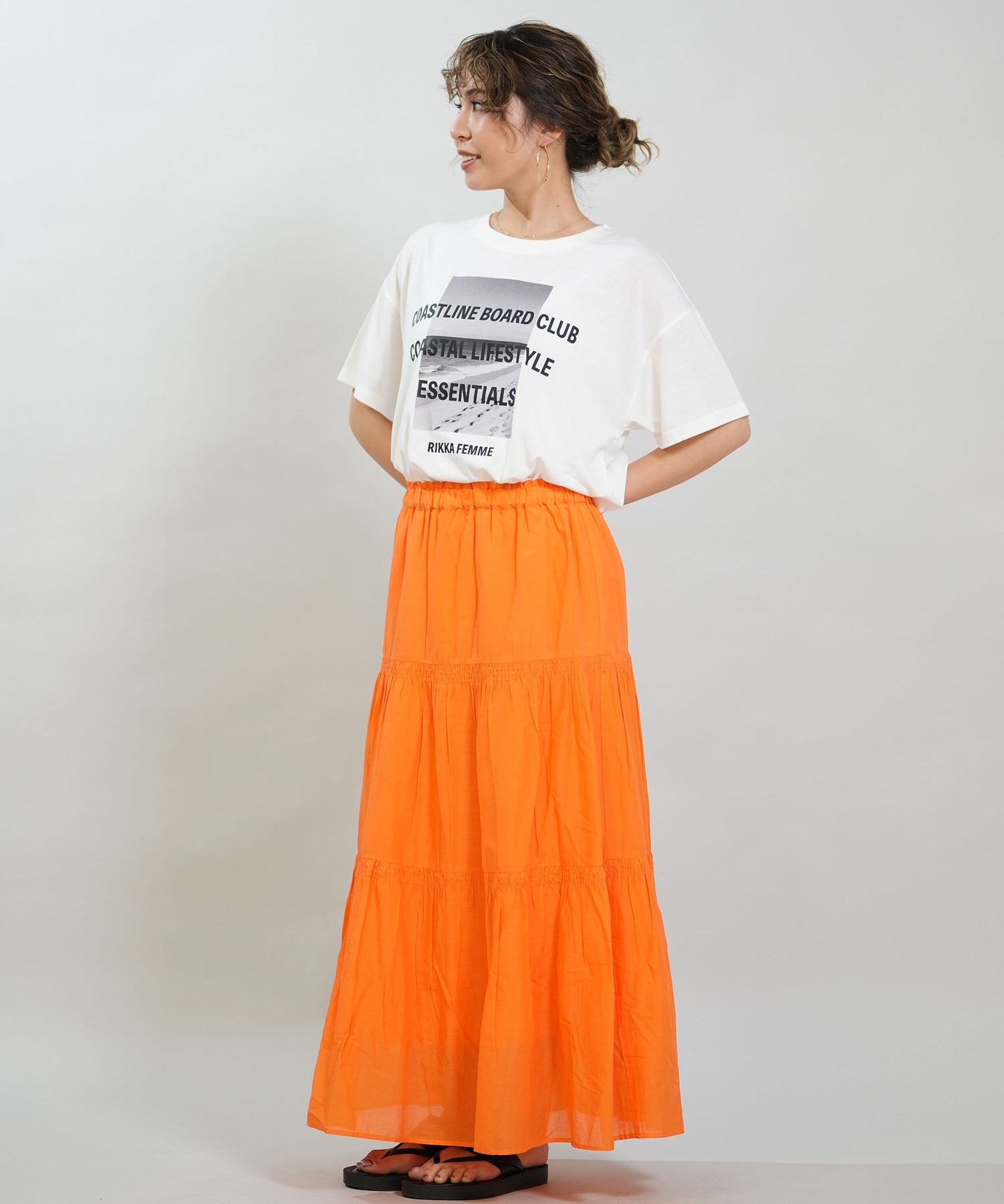 RIKKA FEMME リッカファム スカート レディース ロングスカート ティアードスカート RF6S-3501(KHA-FREE)