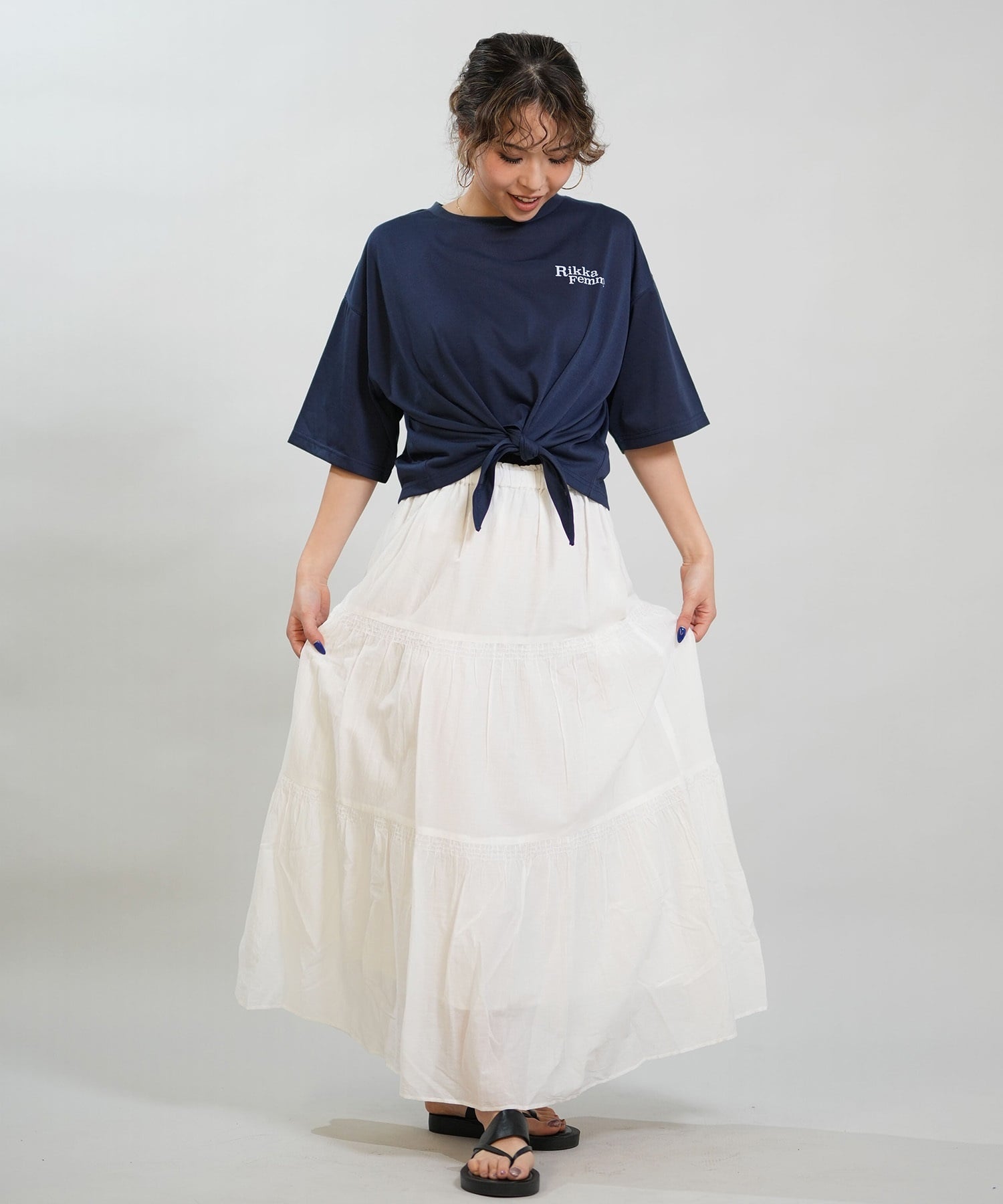 RIKKA FEMME リッカファム スカート レディース ロングスカート ティアードスカート RF6S-3501(KHA-FREE)