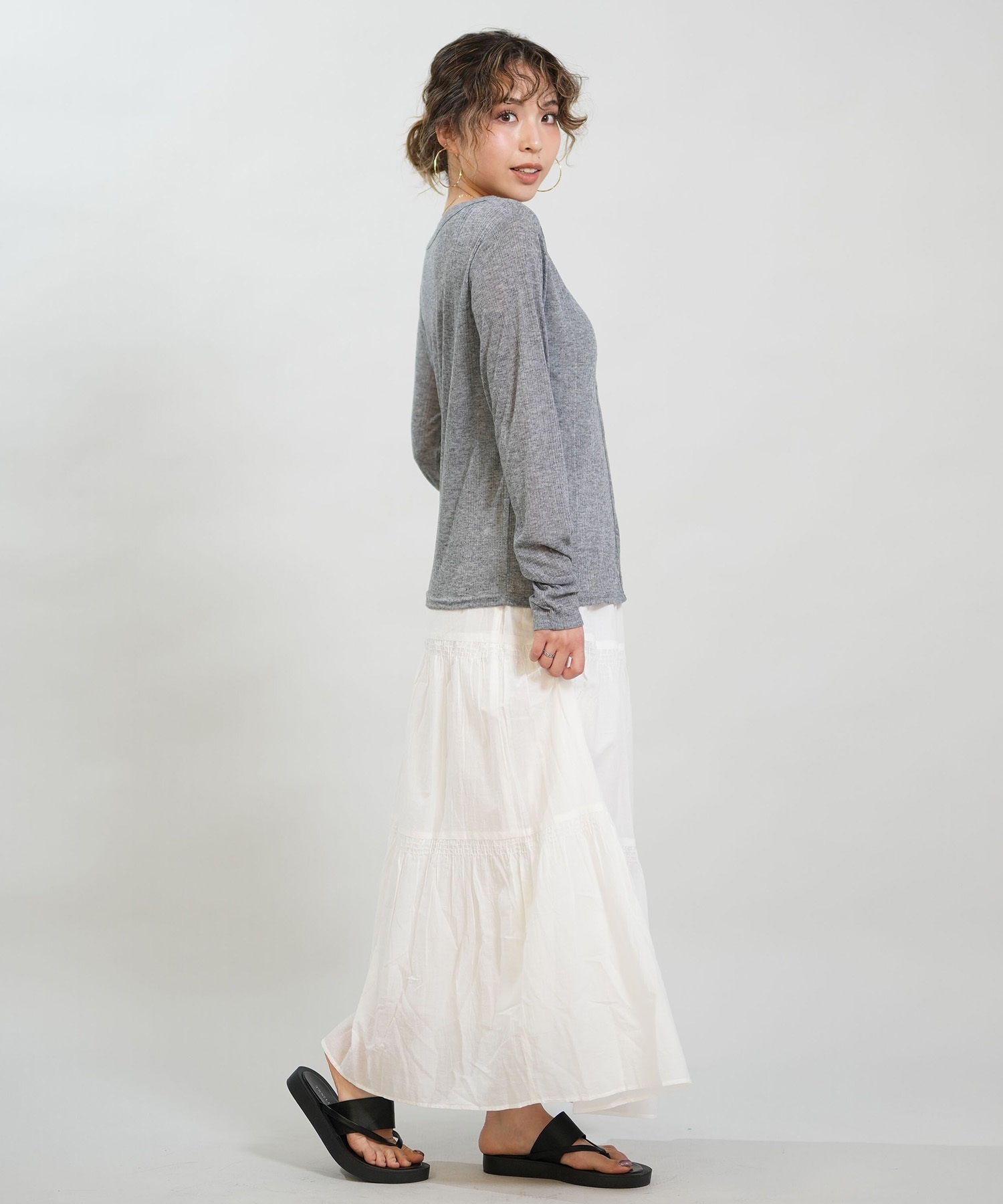 RIKKA FEMME リッカファム スカート レディース ロングスカート ティアードスカート RF6S-3501(KHA-FREE)