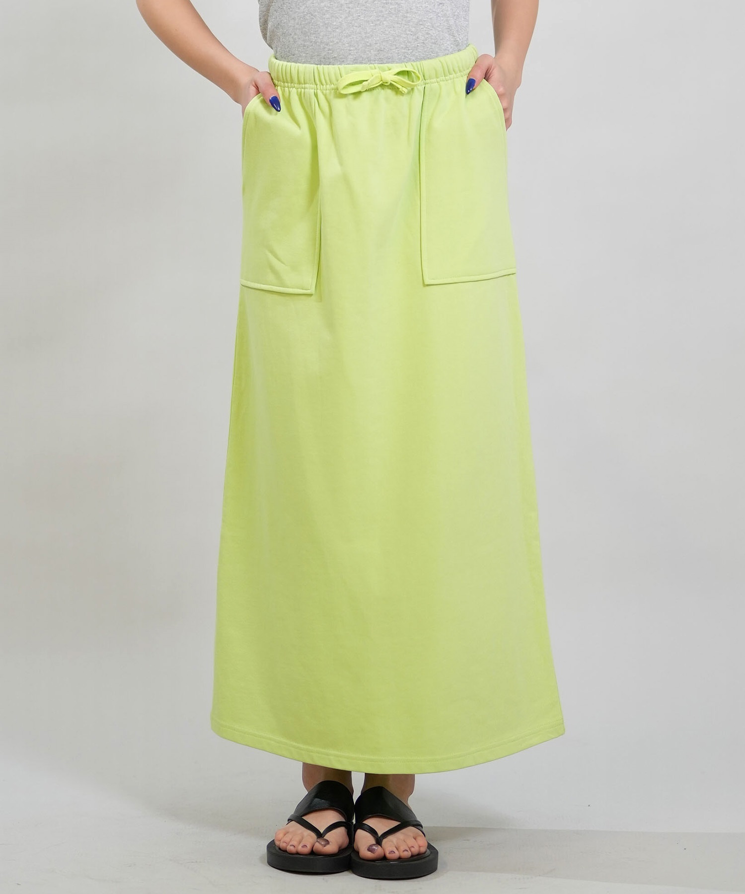 RIKKA FEMME リッカファム スカート レディース Iライン ロング丈 スウェット RF6S-3502(BLK-FREE)