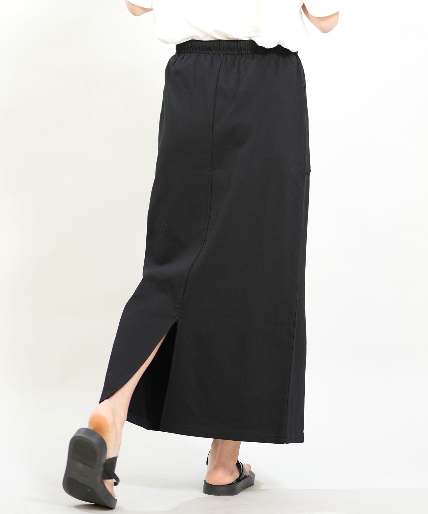 RIKKA FEMME リッカファム スカート レディース Iライン ロング丈 スウェット RF6S-3502(BLK-FREE)