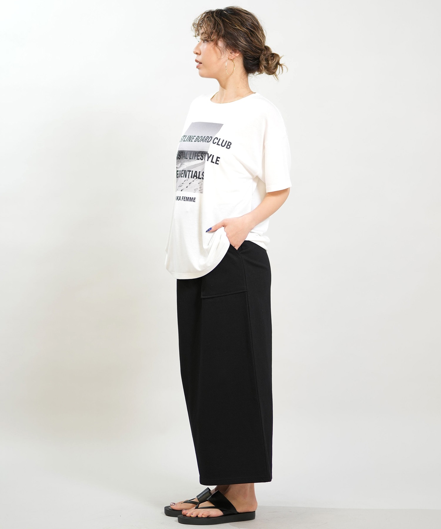 RIKKA FEMME リッカファム スカート レディース Iライン ロング丈 スウェット RF6S-3502(BLK-FREE)