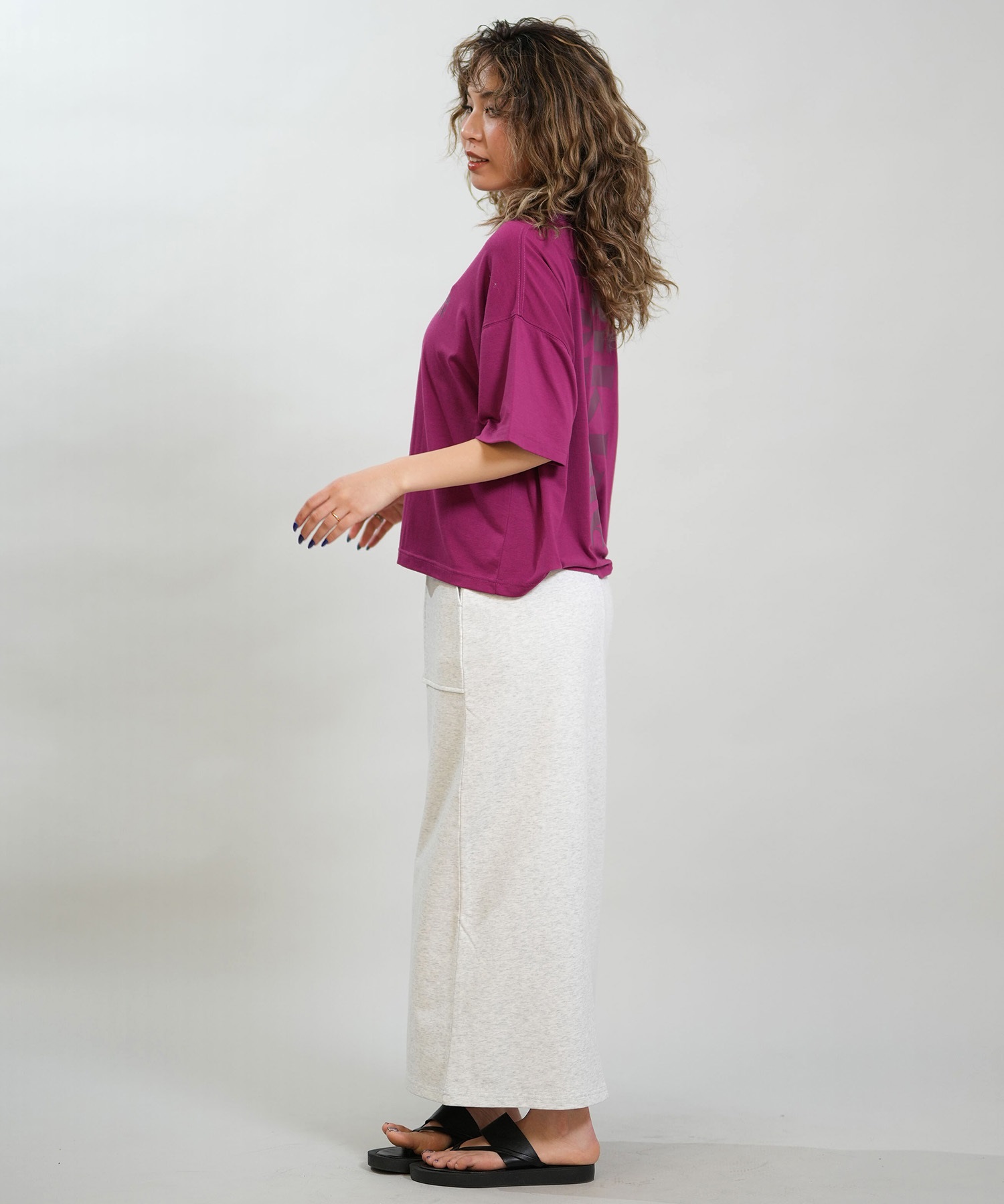 RIKKA FEMME リッカファム スカート レディース Iライン ロング丈 スウェット RF6S-3502(BLK-FREE)