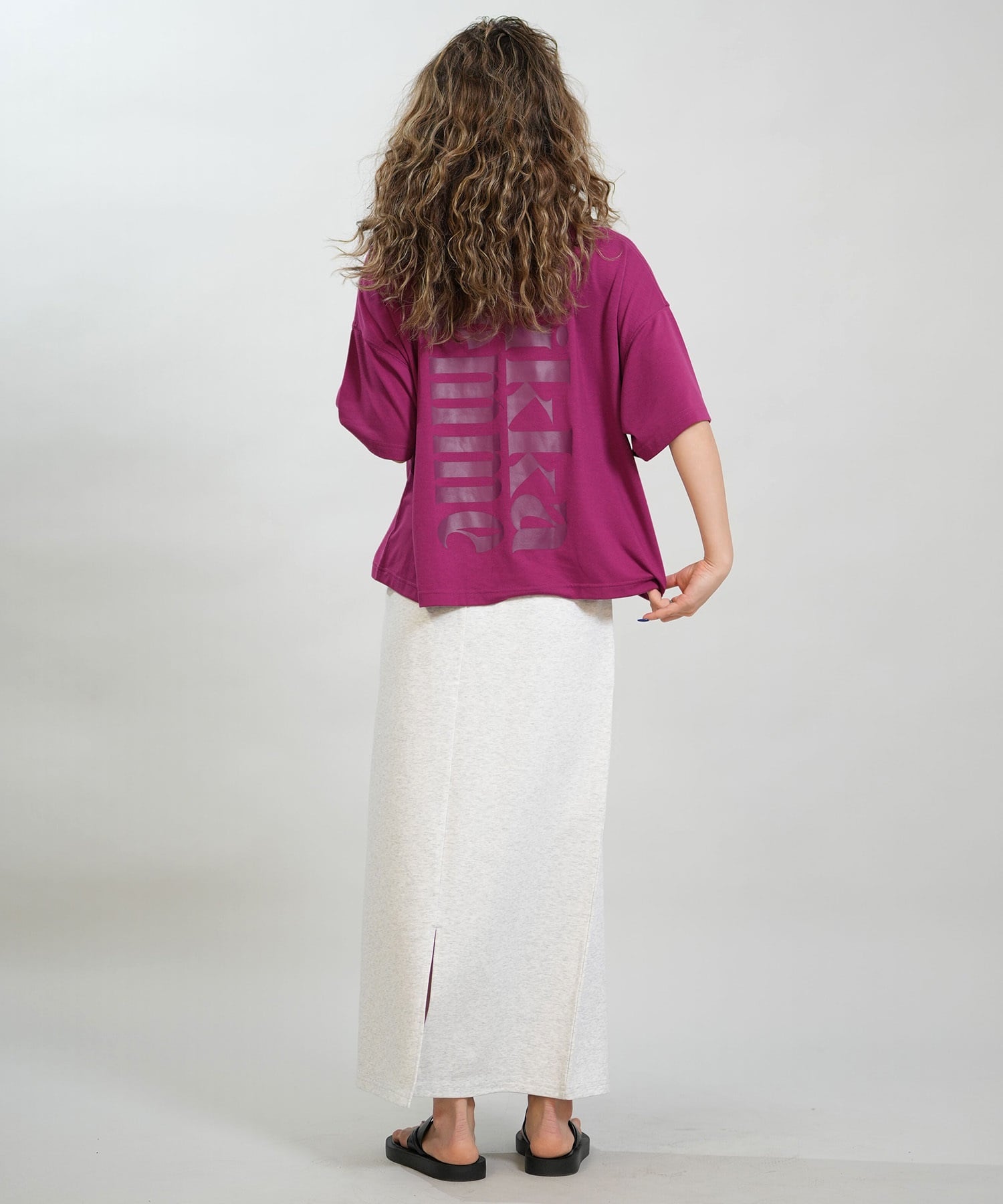 RIKKA FEMME リッカファム スカート レディース Iライン ロング丈 スウェット RF6S-3502(BLK-FREE)