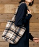 RIKKA FEMME リッカファム トートバッグ ボア チェックシャギートート RFA6F-0102(BEG-ONE)