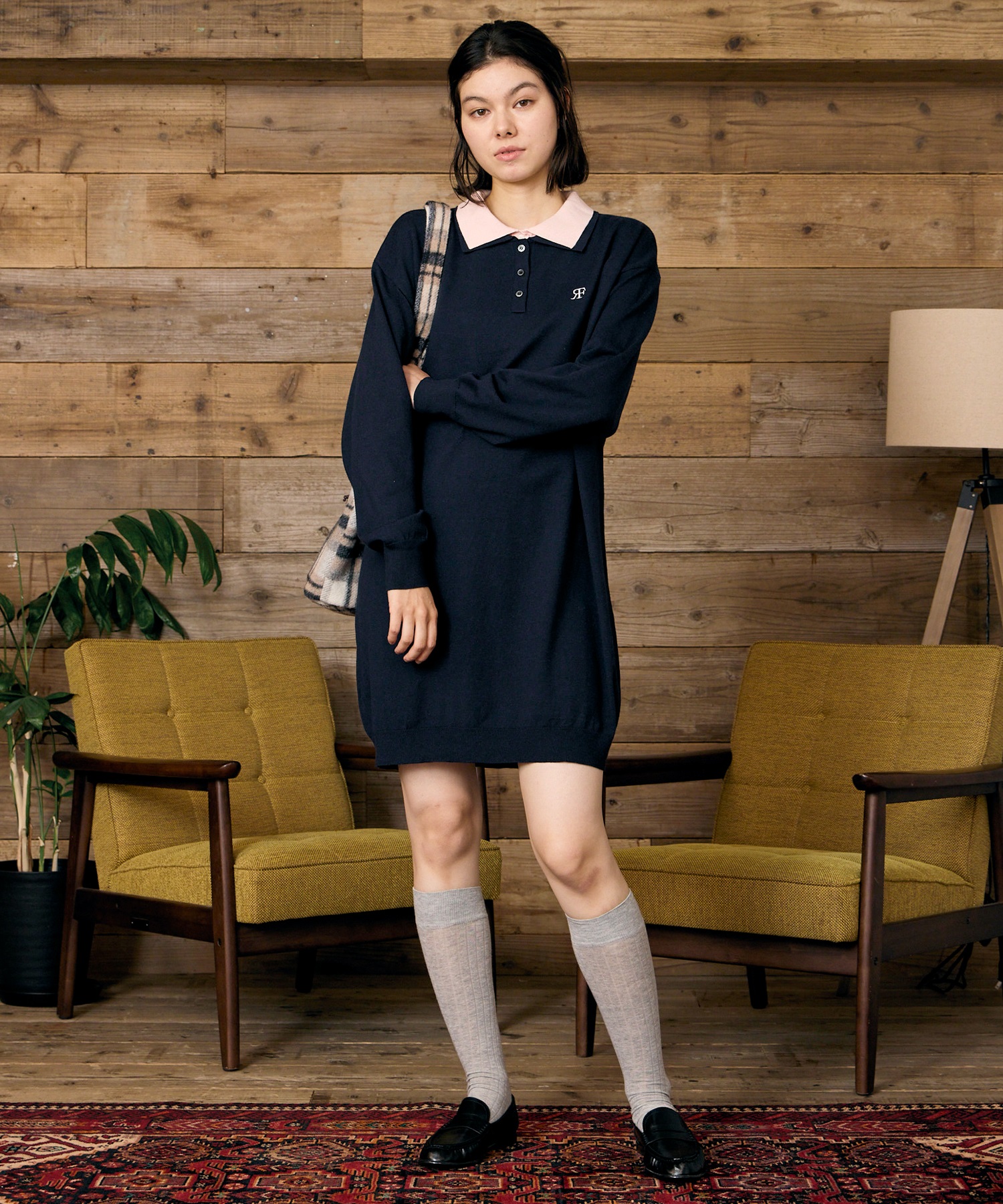 RIKKA FEMME リッカファム トートバッグ ボア チェックシャギートート RFA6F-0102(BEG-ONE)