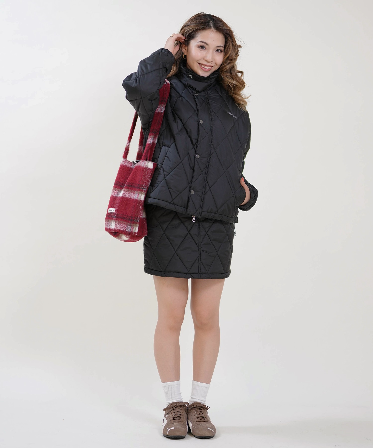 RIKKA FEMME リッカファム トートバッグ ボア チェックシャギートート RFA6F-0102(BEG-ONE)