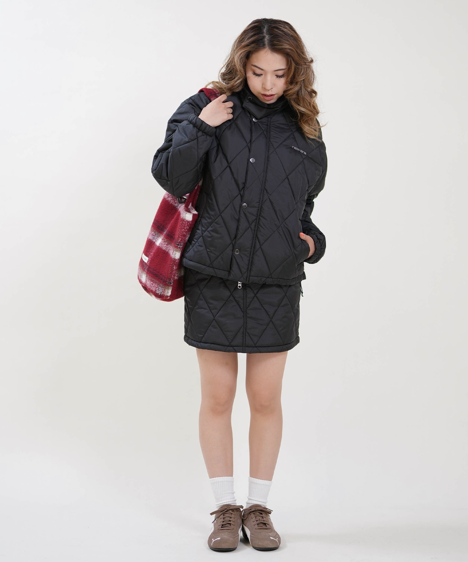 RIKKA FEMME リッカファム トートバッグ ボア チェックシャギートート RFA6F-0102(BEG-ONE)