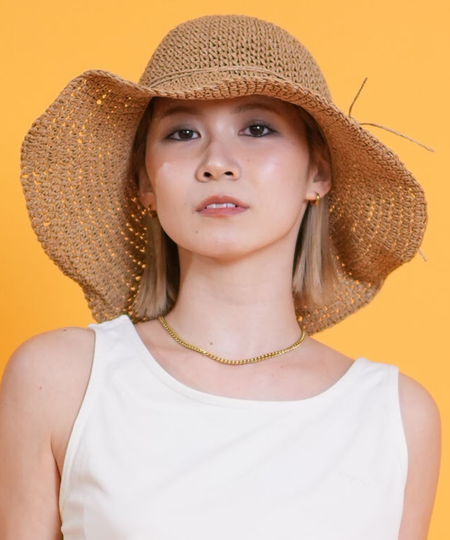 RIKKA FEMME リッカファム ハット ペーパーハット 麦わら帽子 RFA6S-1203(BRN-FREE)