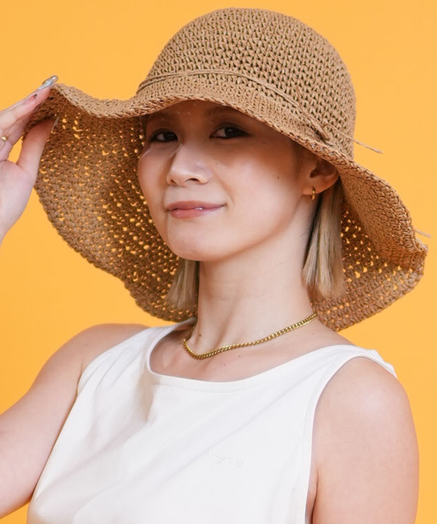 RIKKA FEMME リッカファム ハット ペーパーハット 麦わら帽子 RFA6S-1203(BRN-FREE)