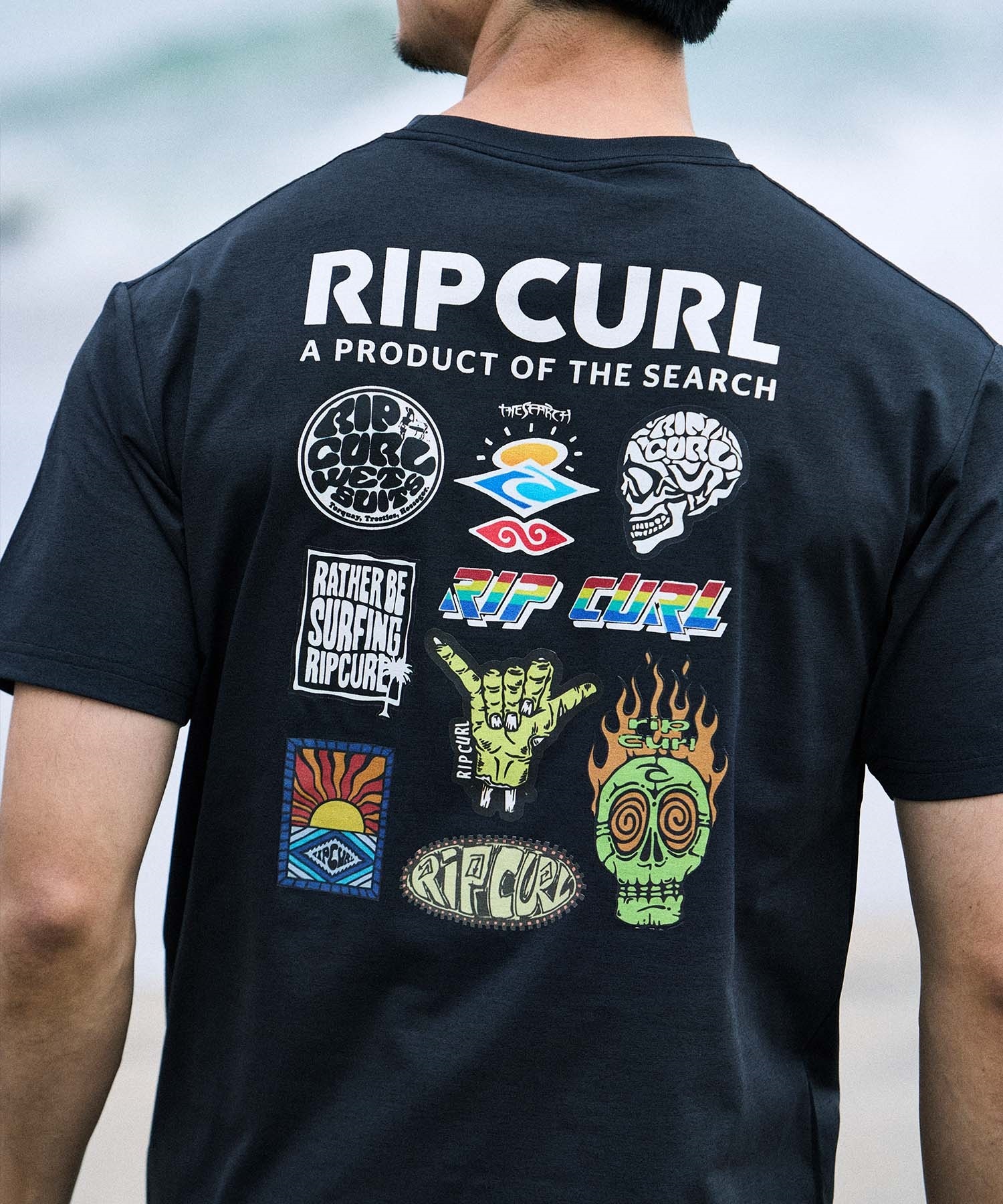 RIP CURL リップカール 半袖 Tシャツ メンズ STICKER ICON TEE RCM6S