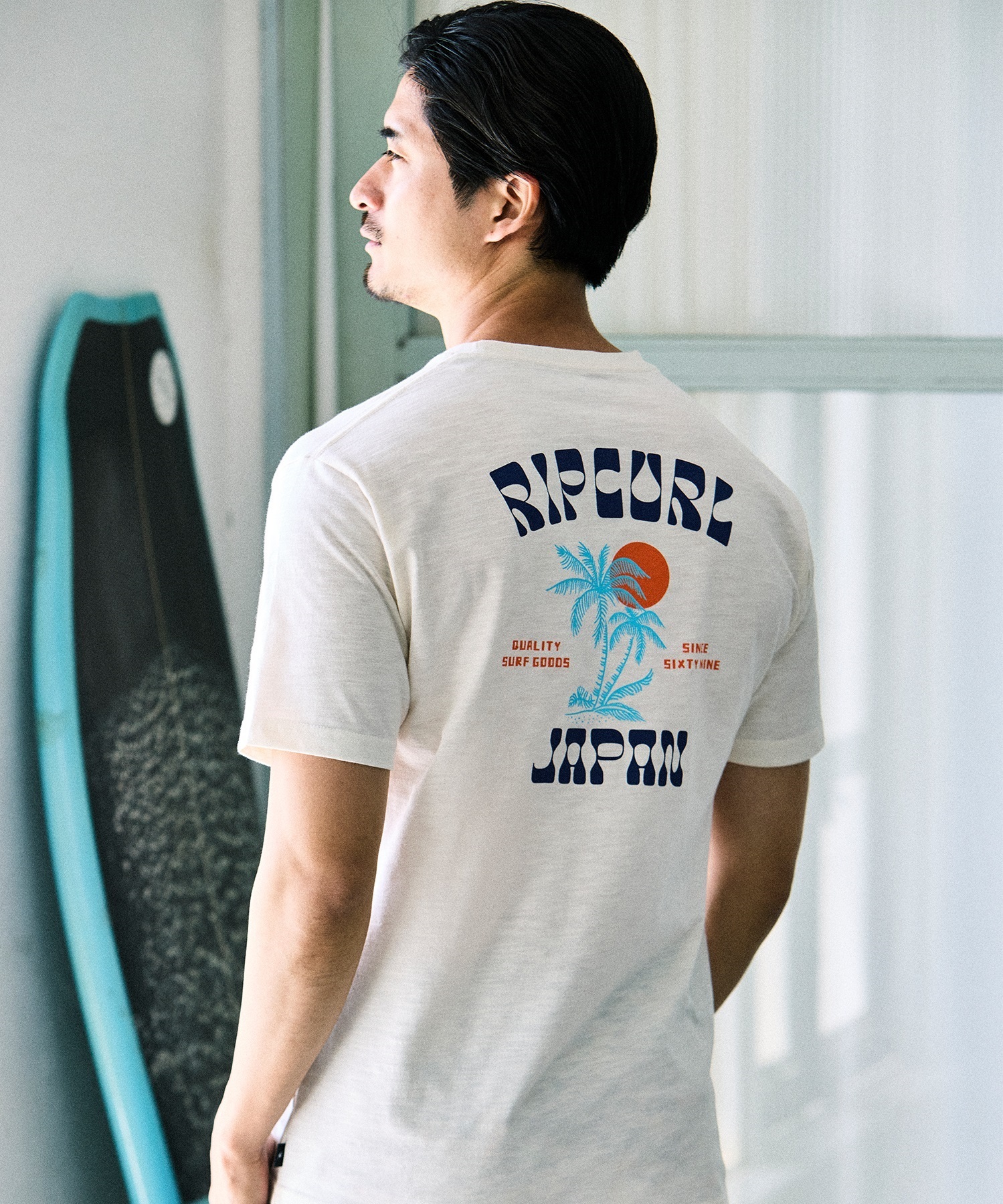 RIP CURL リップカール 半袖 Tシャツ メンズ バックプリント TWO PALMS
