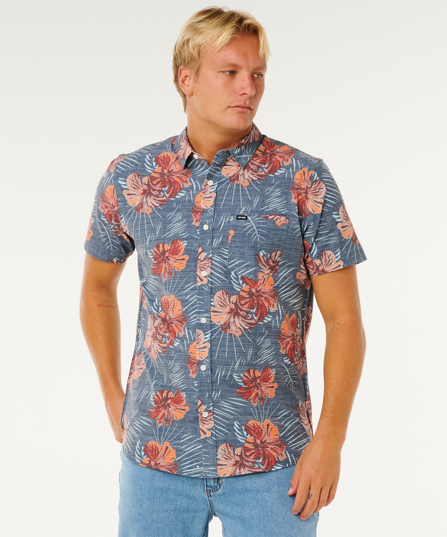Admiral 【人気完売品❣️】チューリップ柄のスコートとラベンダー色のシャツＬ RIP CURL リップカール 半袖 シャツ メンズ SESSIONS AEROTECH SHIRT