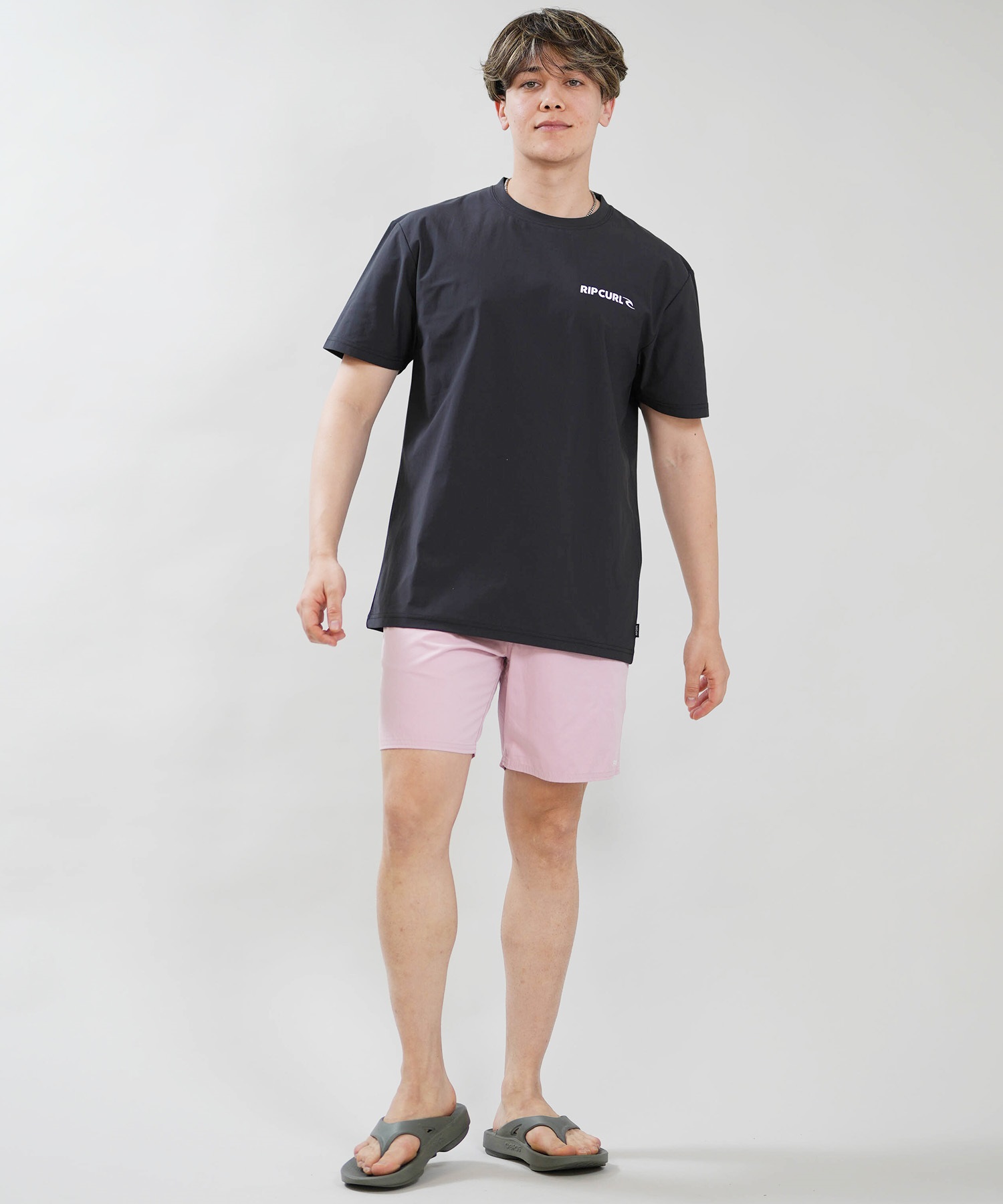 RIP CURL リップカール 水着 ラッシュガード 半袖 Tシャツ メンズ BLADE LOGO RASH RCM6S-4302(BKP-M)
