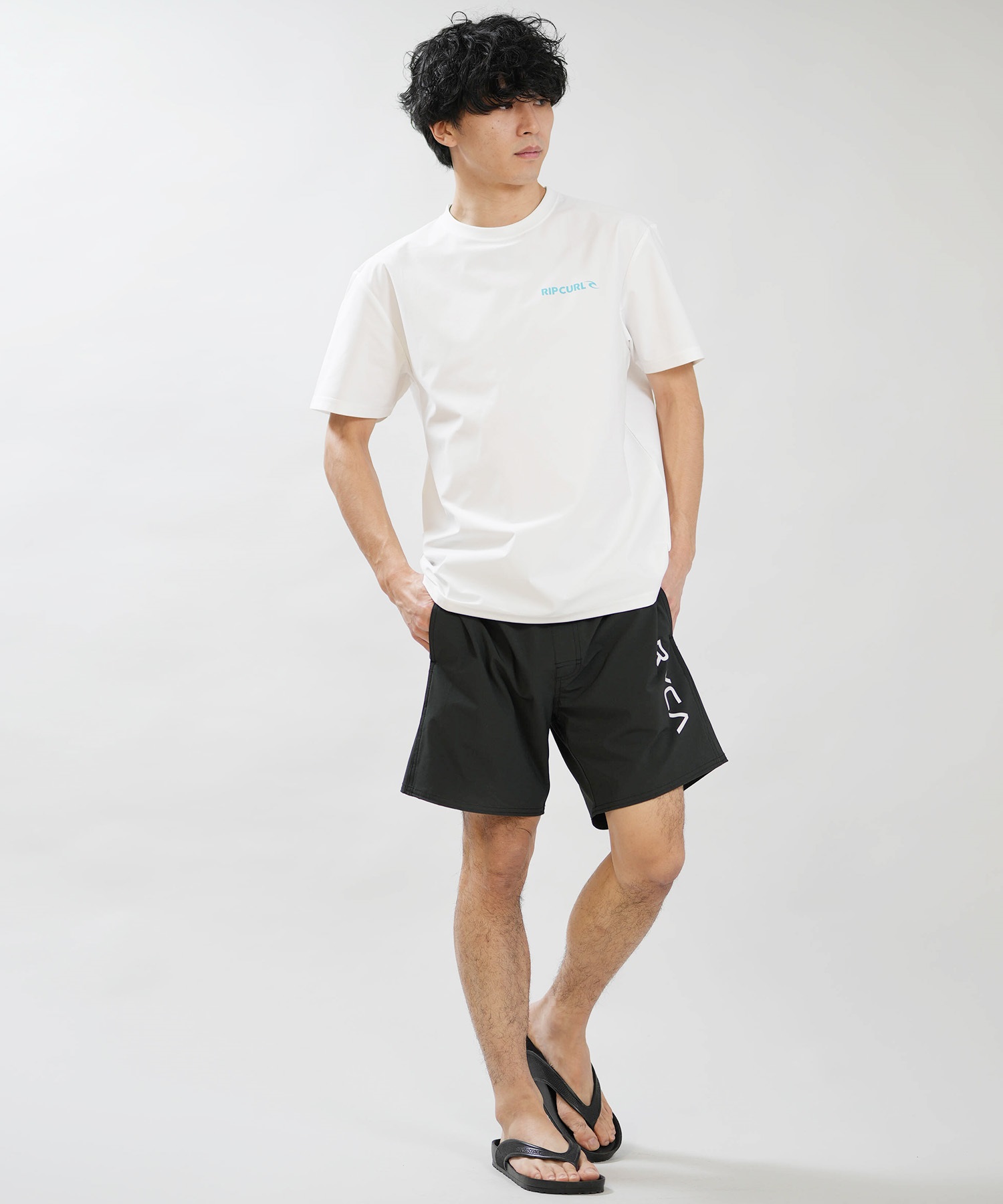 RIP CURL リップカール 水着 ラッシュガード 半袖 Tシャツ メンズ BLADE LOGO RASH RCM6S-4302(BKP-M)