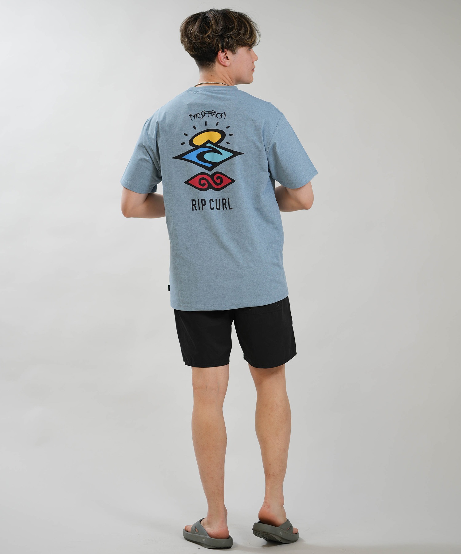 RIP CURL リップカール 半袖 Tシャツ メンズ UVカット SEARCH ICON RASH RCM6S-4303(WHT-M)
