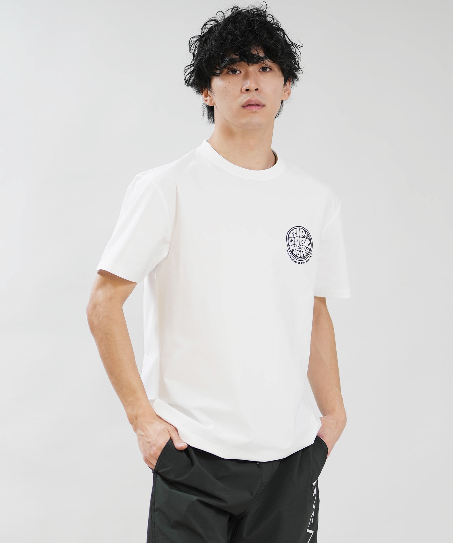 RIP CURL リップカール 水着 ラッシュガード 半袖 Tシャツ メンズ WETTI PASSAGE ICON RASH RCM6S-4304(BLK-M)