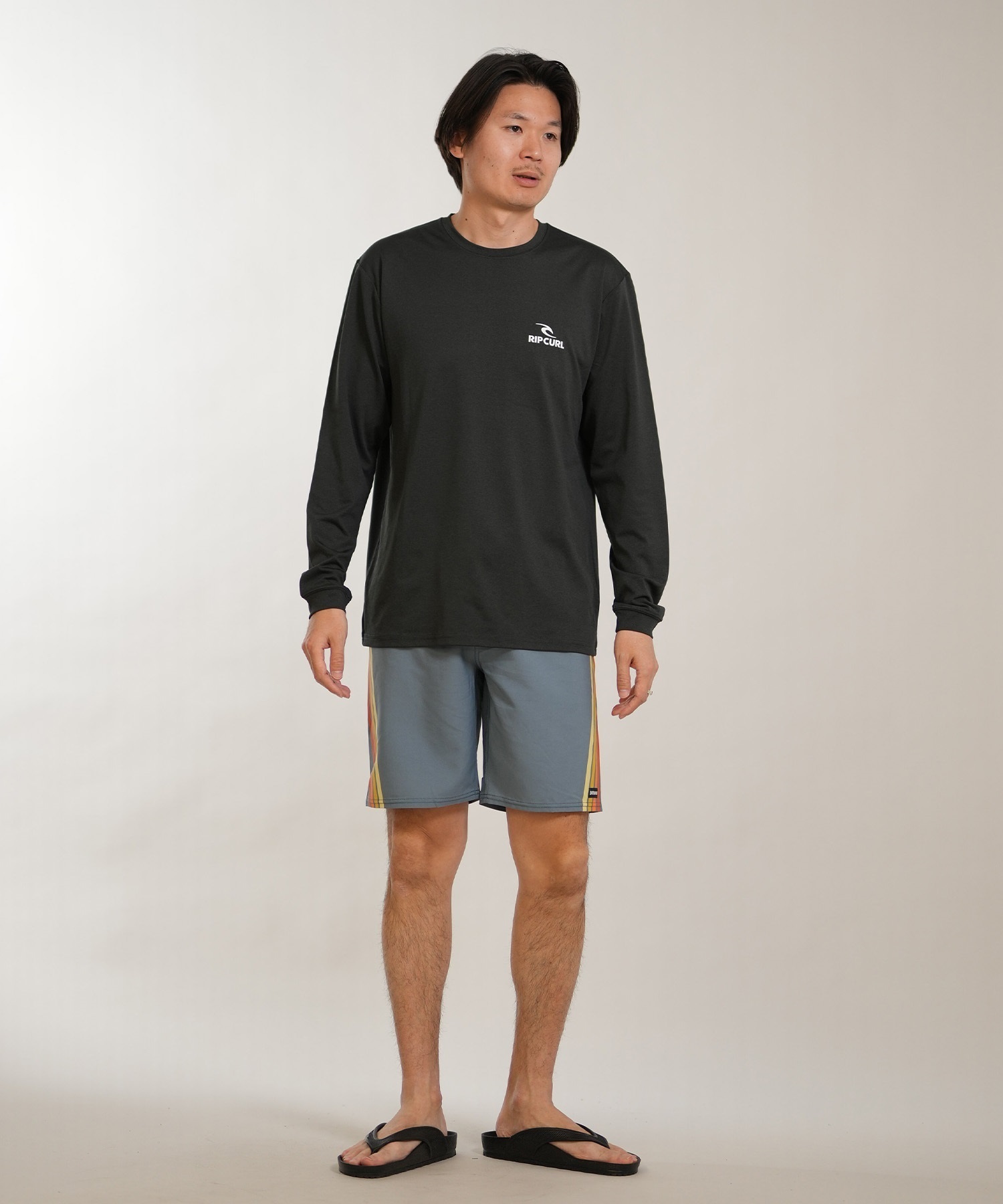 がっちり体型 LS Ripcurl 3/3mm ロンスリ ノンジップ日本製 RIP CURL リップカール 長袖 Tシャツ ロンT メンズ UVカット STACK UPF