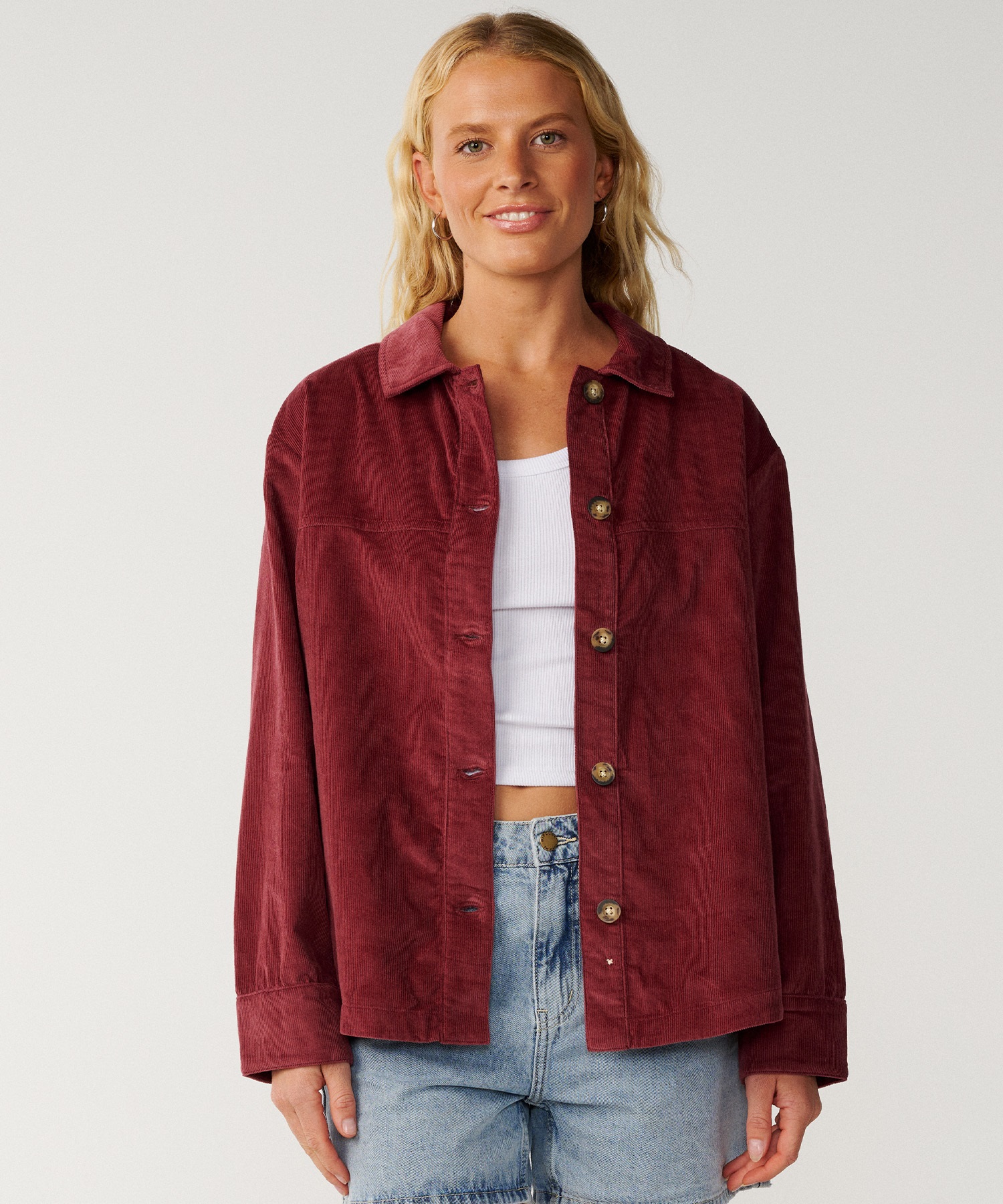 RIP CURL リップカール 長袖 シャツ レディース KEEPSAKES WASHED CORD